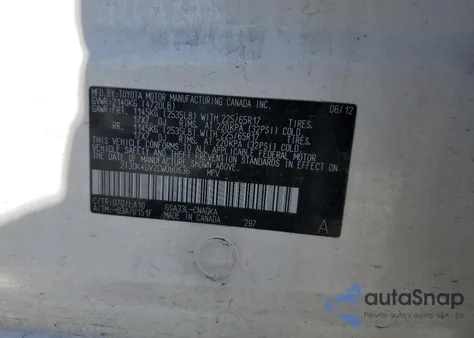 2012 Toyota Rav4 Limited из США, поврежденный, VIN 2T3DK4DV2CW080636